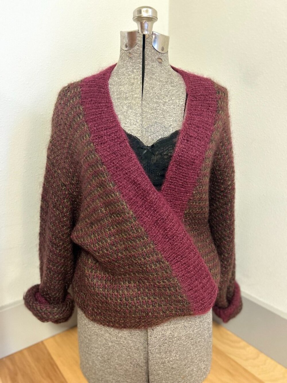 Ellen Tracy Mohair Chunky Wrap Sweater